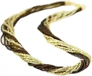 [Glass Of Venice] GlassOfVenice Murano Glass Gloriosa 12 Strand Seed Bead Necklace - Topaz and Gold