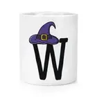 Letter W Witches Wizard Hat Makeup Brush Pencil Pot Witch Halloween Alphabet