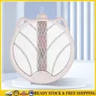 Foldable Handheld Bug Zapper Lamp USB Cat Ears Electric Mosquito Swatter (Pink)