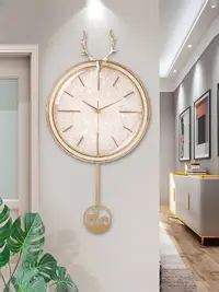 在飛比找松果購物優惠-北歐簡約風靜音掛鐘 客廳家用電波時鐘 2023新款掛牆掛錶 
