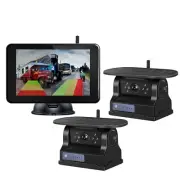 2x Digital Wireless Solar Backup Cameras 5" Touch Screen DVR BSD Monitor Caravan