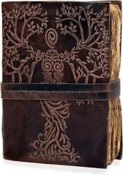 Handmade Mother of Earth Deckle Edge Paper Leather Journal For men & Women