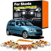 10Pcs Car LED Interior Map Dome Light Kit, For Skoda Roomster 2006-2013 2014 2015 Vehicle Lamp Led Bulbs