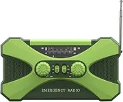 zolyet Multifunctional Hand Crank Electric Generator Portable AM/FM/Emergency Radio Manual USB Solar Power Supplys Flashlight with SOS Alarm Function for Mobilephone Recharging Camping Green