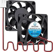 WINSINN DC 60mm Fan 5V 6015 Dual Ball Bearing Brushless Cooling 60x15mm 2PIN (Pack of 2Pcs)