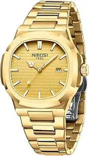 [NIBOSI] Men's Watch Fashion Military Green Watches for men Waterproof Chronograph Quartz Casual Wrist Watches Nylon Strap Date