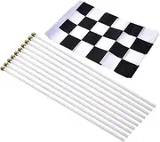 Xasbseulk Race Car Flags | Racing Pennant Hand Flags | Black & White Stick Flag, Banner Flag with Spear Top, Racing Flags 5x8 Inch for Sport Events