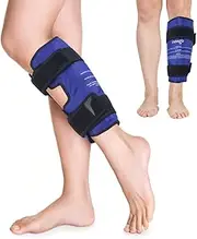 Shin Splint Ice Pack Reusable Hot and Cold Pack for Calf and Leg Pain Relief, Leg Cold Therapy Compression Wrap,Freezable and Microwavable, Perfect for Running Injuries & Recovery