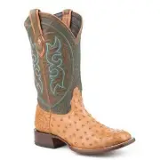 Men's Stetson Pablo Ostrich Boots Handcrafted JBS Collection Tan