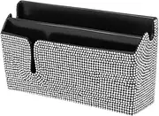 X AUTOHAUX Car Sunglasses Case Universal Eyeglasses Holder Storage Box ABS,Rhinestones White 5.91"x3.15" 1 Pcs