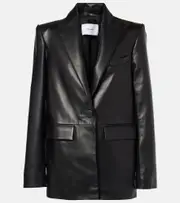 [Alex Perry] Alex Perry Oversized leather blazer AU 14 black