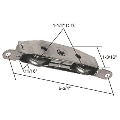 Door Roller Sliding Patio Door Two Wheel Roller 1.25 Inch Wheel Stainless Steel