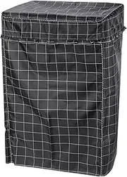 sourcing map Top Load Washer Cover, Portable Washing Machine Cover, 22Wx24Dx35H Inch(M Size) Black Grid Waterproof Cover for Washer