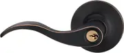 HAIFUAN Wave Style Lever Handle Entry Front Door Knob Leverset Lockset, ORB Finish(805-K-L-ORB)