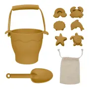 Playground Silicone 8Pc Bucket & Spade Set - Sunshine