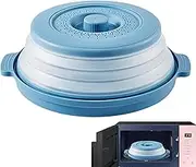 Microwave Splash Guard - Foldable Microwave Plate with Base and Oven Cover, Multifunctional Splash Guard and Steam Tray | Kitchen Appliances for Heating Food, 26 x 26 x 8 cm