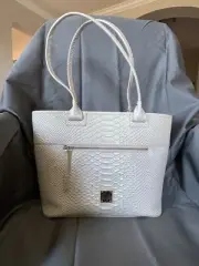 NWT Dooney and Bourke White Pearl Zip Tote BCALD 1464 PEPE $368