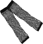 [TOVINANNA] 1 Pair Rhinestone Embellished Long Fishnet Gloves Stylish Hollowed out Mesh Fingerless Design for Parties Nightclubs and Costume Events Comfortable Elastic Fit and Versatile