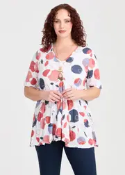 [TS] Taking Shape Foil Bardot Bamboo Crush Top Size 30 in Print - Plus Size Women's Tops & T Shirts Print