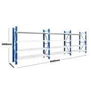 6M x 1.8M Storage Garage Shelving Warehouse Rack Bench Steel 800KG 6018 - A