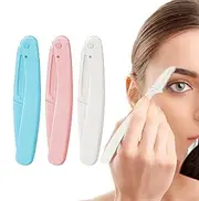 Portable Eyebrow Shaver - Folding Stainless Steel Eyebrow Shaver - Girls Portable Brow Razor, Women Travel Gear for Home, Daily Life, Business Trip