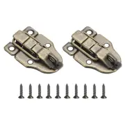 2 Pcs Duck-billed Hasp Lock, Retro Box Toggle Latch with Padlock Hole, Bronze