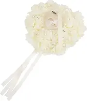 Homoyoyo Heart Shaped Wedding Ring Box with Floral Decoration Elegant Ring Holder for Weddings Engagements and Proposals Comfortable Interior