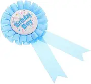 Gogogmee Tinplate Happy Birthday Award Ribbon Metal Badge Pins Rosette Button Pins Happy Birthday Badge Brooch for Baby Shower Party Favors