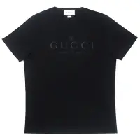 在飛比找Yahoo奇摩購物中心優惠-GUCCI 黑色棉質品牌標誌T恤(XL)