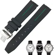 [XNWKF] 19mm 20mm Curved End Rubber Watchband for Tissot 1853 Lelocle PRC200 Rolex Submariner Hamilton Omega Waterproof Watch Strap