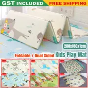 200X180X1cm Foldable Baby Kids Play Mat Crawling Picnic Alphabet Floor Rug XPE