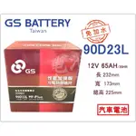 ＊電池倉庫＊ 全新 GS(統力) 免加水 90D23L 汽車電池(55D23L 75D23L可用)