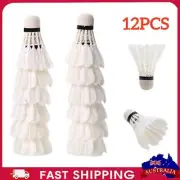 12Pc Badminton Balls White Goose Feather Badminton Sport Shuttlecocks Training