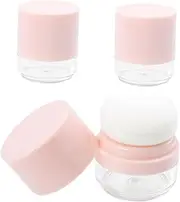 MUSISALY 3pcs Refillable Loose Powder Boxes with Puff Compact Body Powder Container for Travel Leak Design