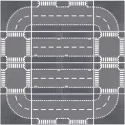16-Pack 10" x 10" City Street Baseplates – HO Scale, Curves & Junctions, Grey