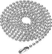 [uxcell] Stainless Steel Ball Chain 2.4mm 23.6" Length 316L Round Bead Necklace Dog Tag Pull Chains with Connectors Clasps for Men Women Jewelry Making Bracelets Keychain, Silver