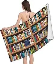 JBYJBX Library Bookshelf Print Beach Towel Quick Dry Sandproof Microfiber Beach Bath Towel for Travel Pool Camping