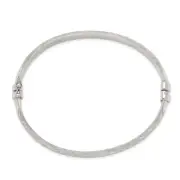 925 Sterling Silver 7.5mm Bangle Bracelet 5mm Hoop Earrings Set