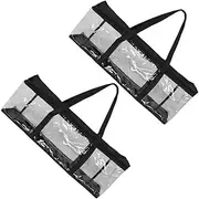 Cabilock 2pcs Portable Storage Bag Albums Storage Case Storage Container Clear Plastic Bag Books Storage Case Video Games Storage Case Black 25 Silk