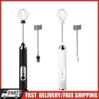 USB Rechargeable Powerful Milk Frother Electric Whisk Stainless Steel Egg Beater