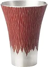 Osakasuzuki Tumbler, Pure Tin, Cold Retention, Long Lasting Cold Retention, Perfect for Beer, Highball, Shochu, Adult Liquor Ceremony, Great Gift for Mt. Fuji Tumbler (Large), Vermilion, Fut-3-r