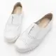 G.Ms. MIT系列-馬卡龍色系牛津免綁帶牛皮白底休閒鞋-白色