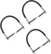 Kisangel Low Guitar Patch Cable 3pcs 6.35mm Right Angle Male to Male Sound Sleek Connector