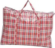 Vaguelly 2pcs Large Quilt Storage Bag with Zipper Plaid Pattern Comforter Container for Bedding Clothes and Household Items Lightweight Portable Design