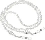 [uxcell] Eye Glasses Holders Around Neck, White Pearl Eyeglasses Strap Fashion Stylish Beaded Lanyard Glasses Chain for Women Sunglasses Old Lady Glass