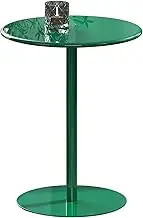 Round Bar Height Cocktail Table Pub Table with Green Top and Base, Small End Table Negotiation Side Table, Cocktail Bistro High Tables for Dining Bist