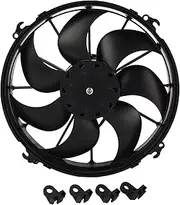 XTevu 24V Car Air Conditioner Fan 7 Blades 160W Power Heat Dissipation Black Car Cooling Air Fan Car Air Conditioner Cooling Fan for Buses Trucks