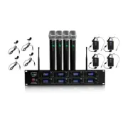 Pyle PDWM8225 8-Channel Wireless Microphone & Receiver System