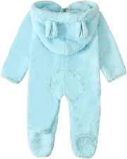 LABRIMP Warm Winter Baby Hooded Jumpsuit Newborn Infant Toddler Boys Girls One-Piece Romper Made of Cotton Soft and Gentle