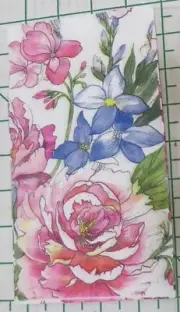 Three Decorative Hostess Napkins for Decoupage "Radiant Blooms" in watercolor